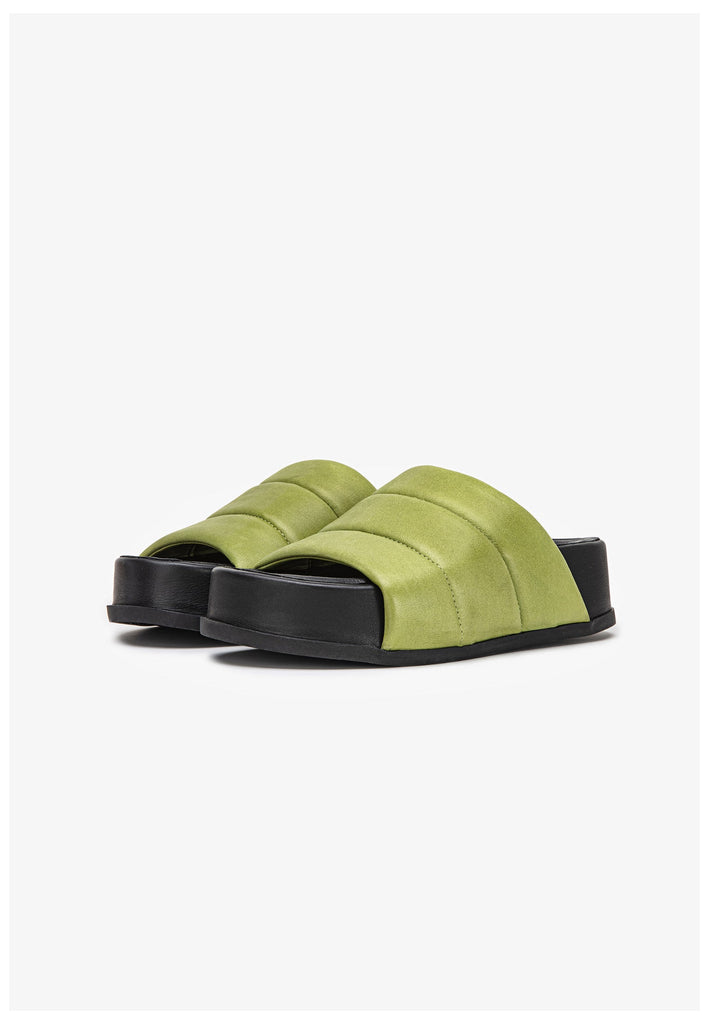 Inuovo Pantoletten Leder Grün