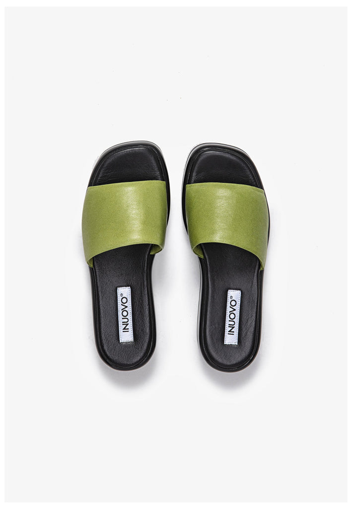 Inuovo Pantoletten Leder Grün