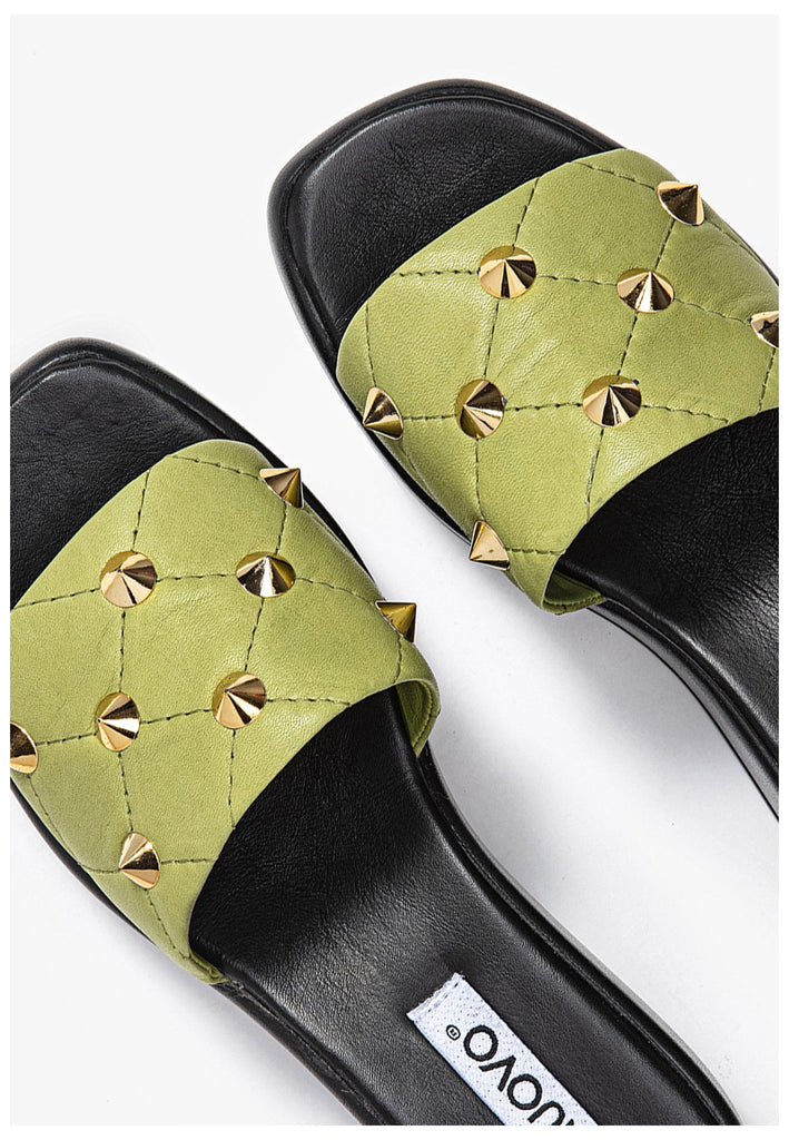 Inuovo Pantoletten Leder Grün