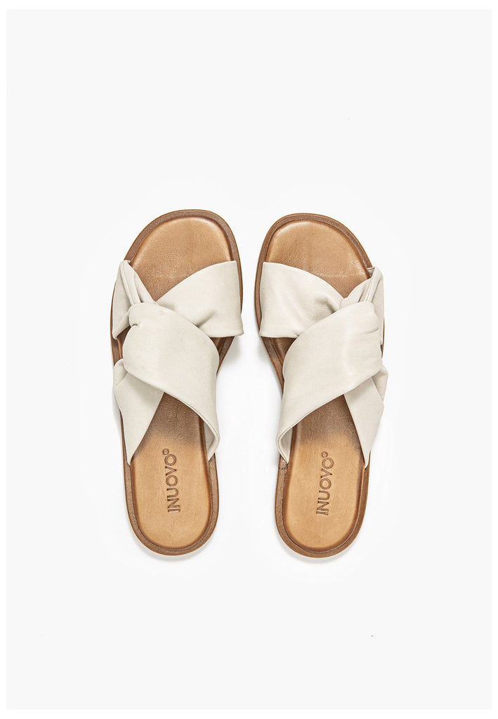 Inuovo Pantoletten Leder Hellbeige