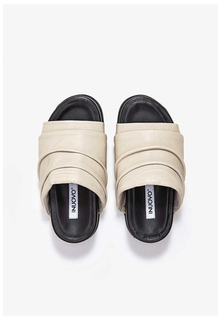 Inuovo Pantoletten Leder Hellbeige