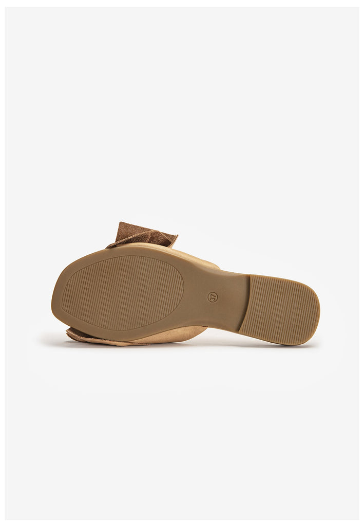 Inuovo Pantoletten Leder Hellbraun