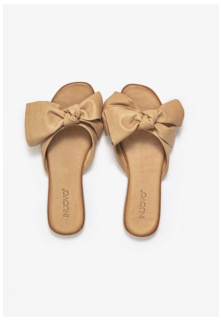 Inuovo Pantoletten Leder Hellbraun