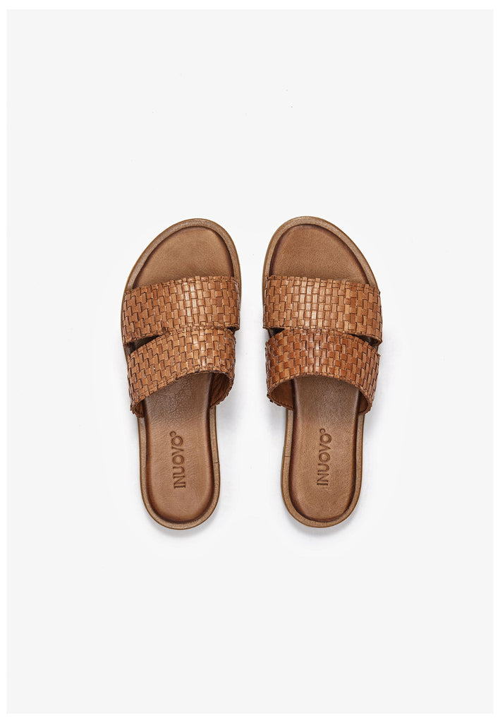 Inuovo Pantoletten Leder Hellbraun