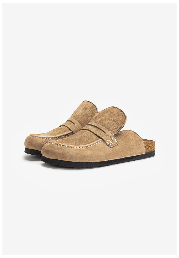 Inuovo Pantoletten Leder Hellbraun