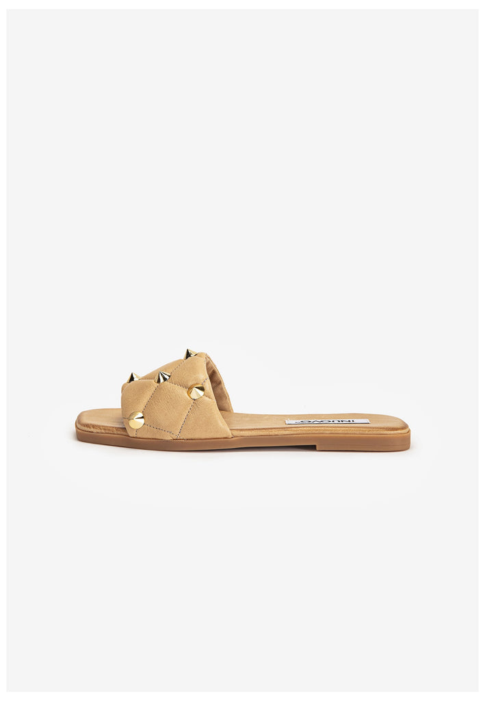 Inuovo Pantoletten Leder Hellbraun