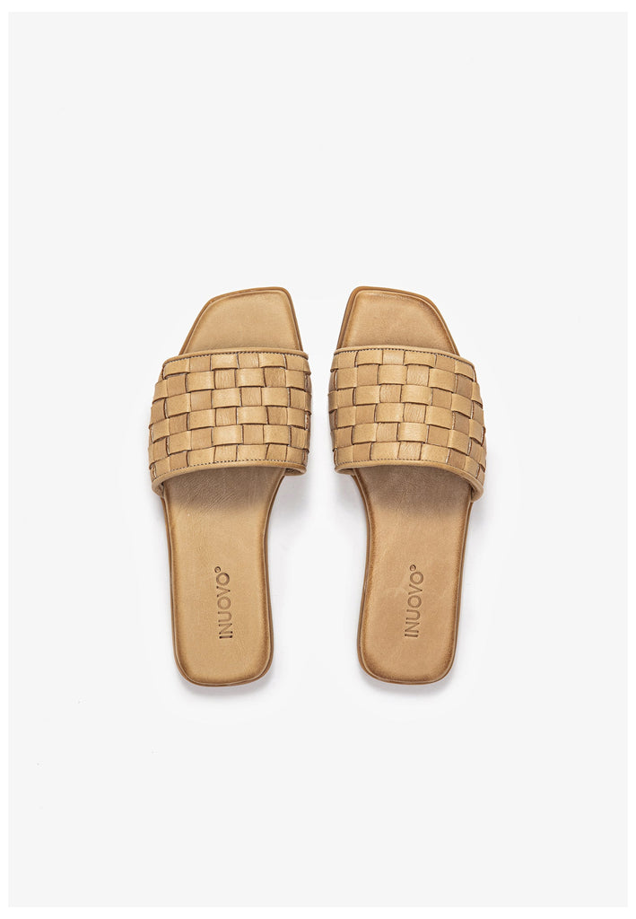 Inuovo Pantoletten Leder Hellbraun