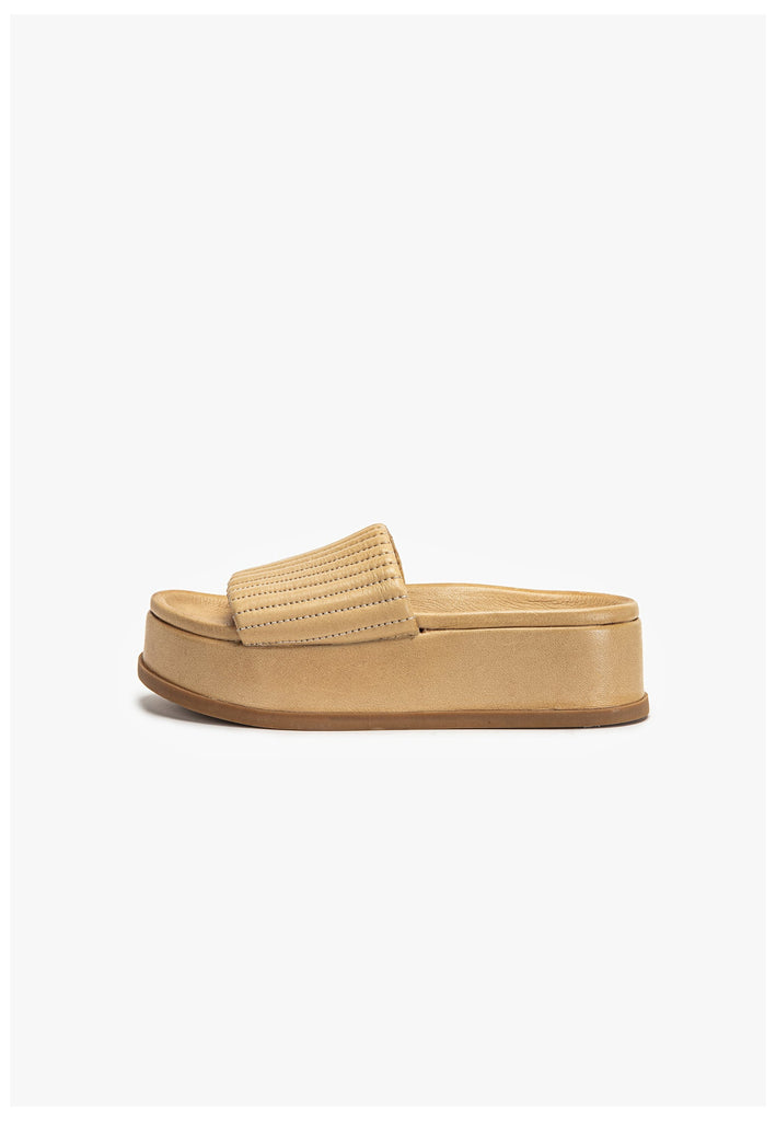 Inuovo Pantoletten Leder Hellbraun