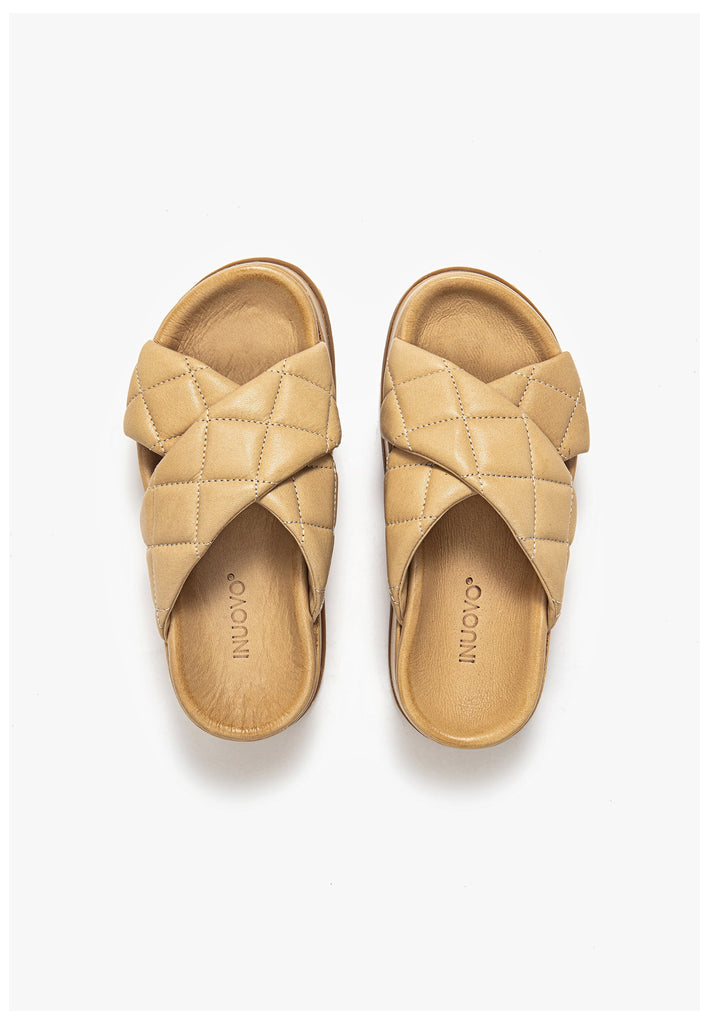 Inuovo Pantoletten Leder Hellbraun