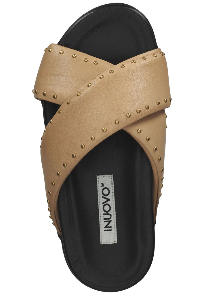 Inuovo Pantoletten Leder Hellbraun