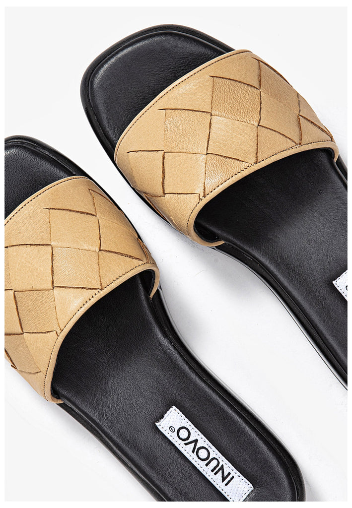 Inuovo Pantoletten Leder Hellbraun