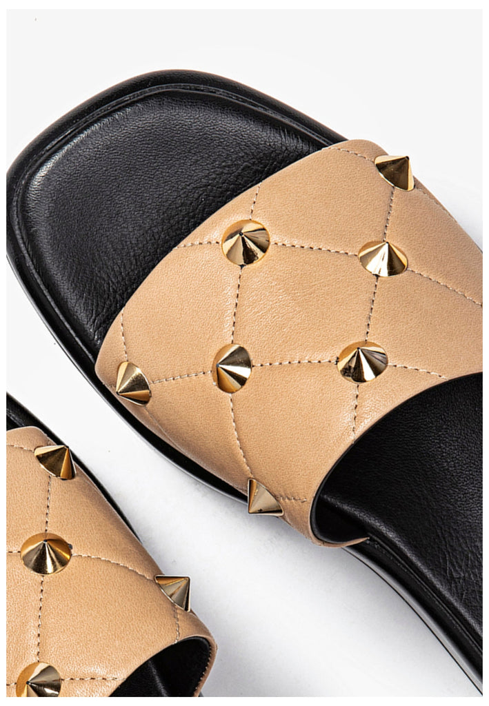 Inuovo Pantoletten Leder Hellbraun