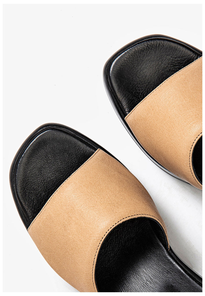 Inuovo Pantoletten Leder Hellbraun