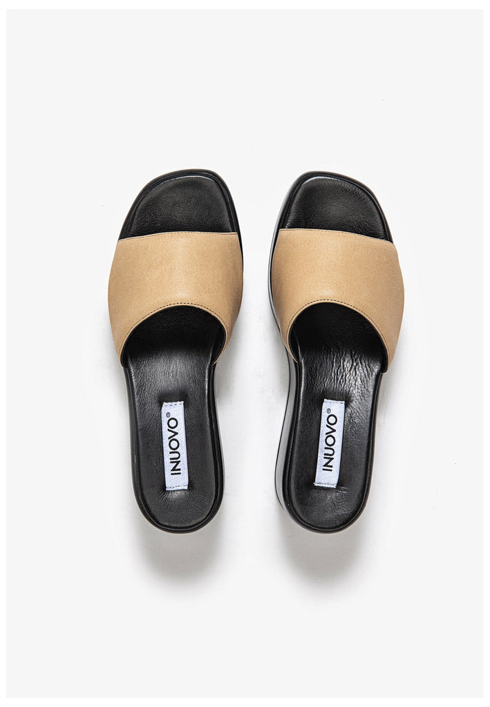 Inuovo Pantoletten Leder Hellbraun