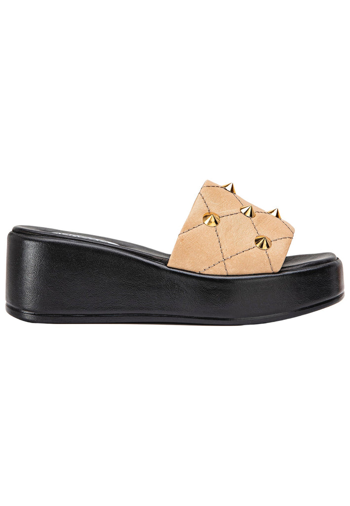 Inuovo Pantoletten Leder Hellbraun