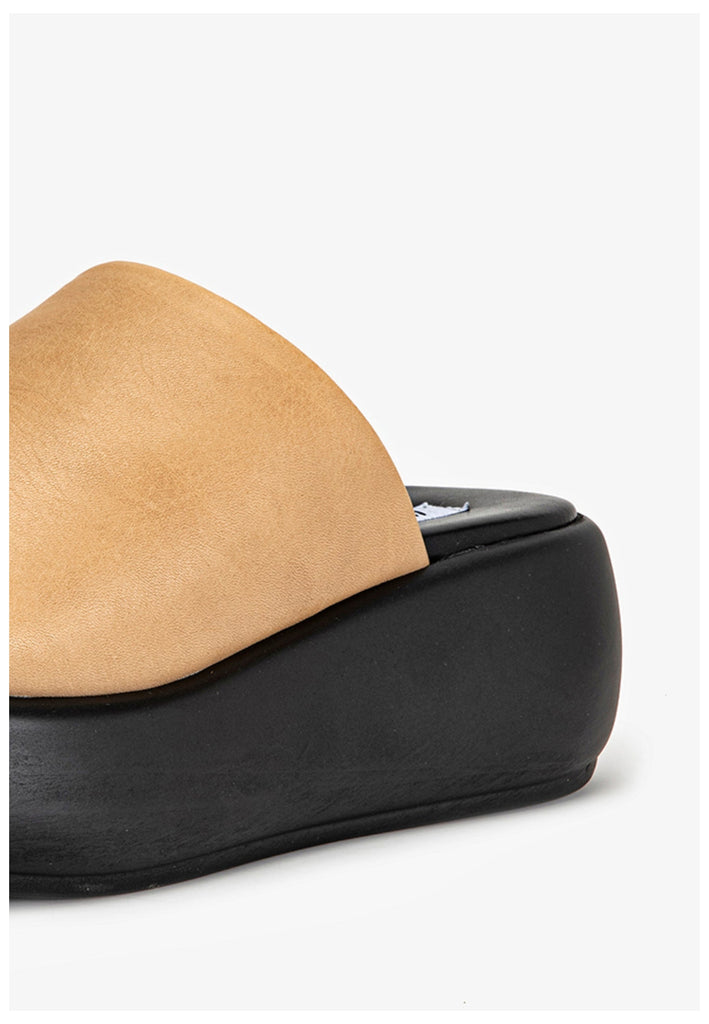 Inuovo Pantoletten Leder Hellbraun