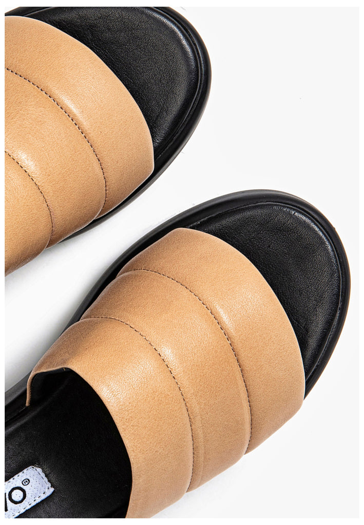 Inuovo Pantoletten Leder Hellbraun