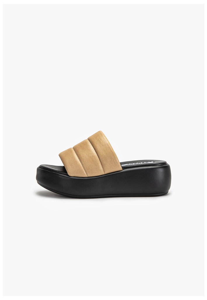 Inuovo Pantoletten Leder Hellbraun