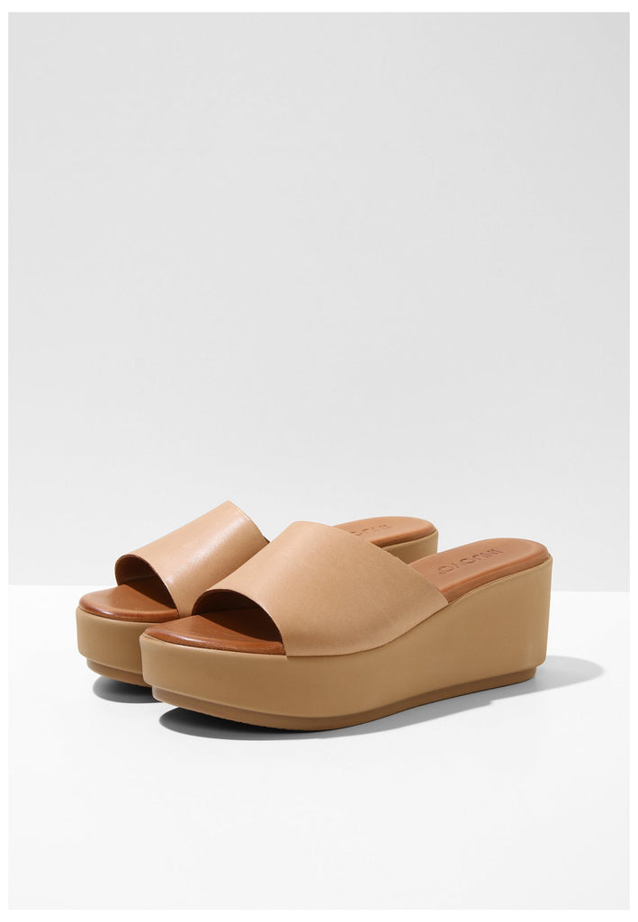 Inuovo Pantoletten Leder Hellbraun