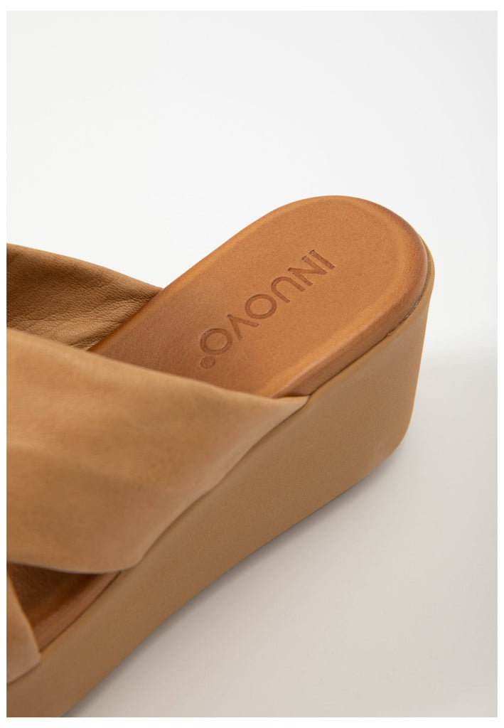 Inuovo Pantoletten Leder Hellbraun