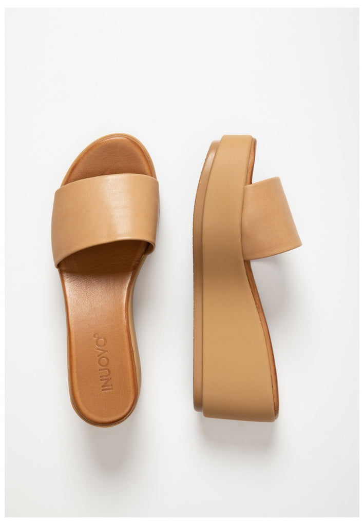 Inuovo Pantoletten Leder Hellbraun