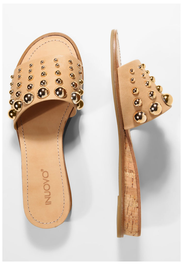 Inuovo Pantoletten Leder Hellbraun