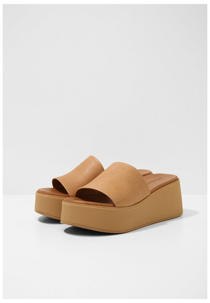 Inuovo Pantoletten Leder Hellbraun