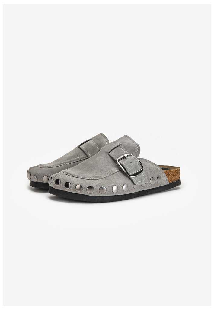 Inuovo Pantoletten Leder Hellgrau