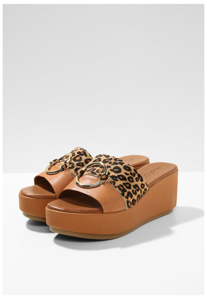 Inuovo Pantoletten Leder Leopard