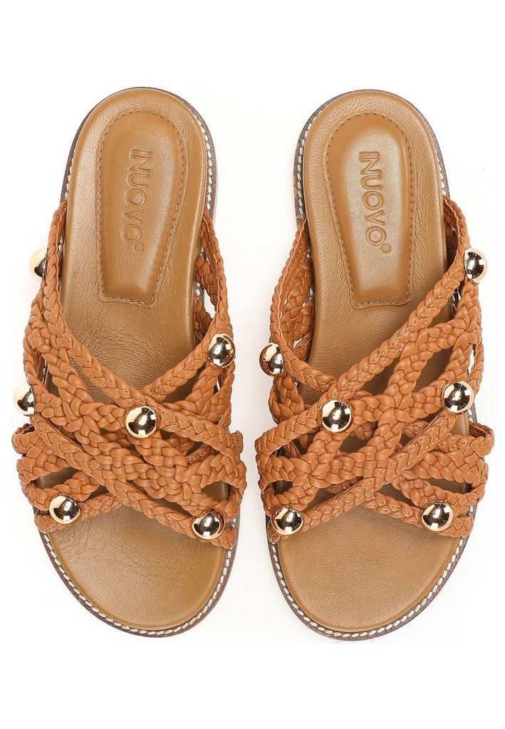 Inuovo Pantoletten Leder Mittelbraun