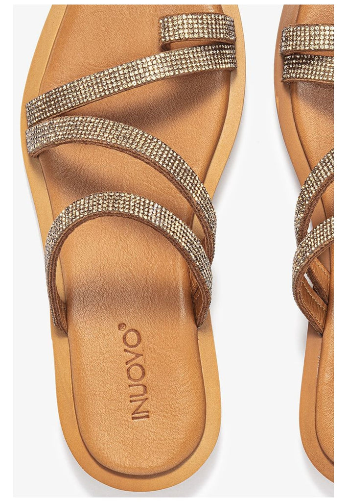 Inuovo Pantoletten Leder Mittelbraun