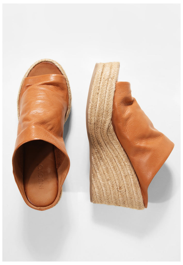 Inuovo Pantoletten Leder Mittelbraun