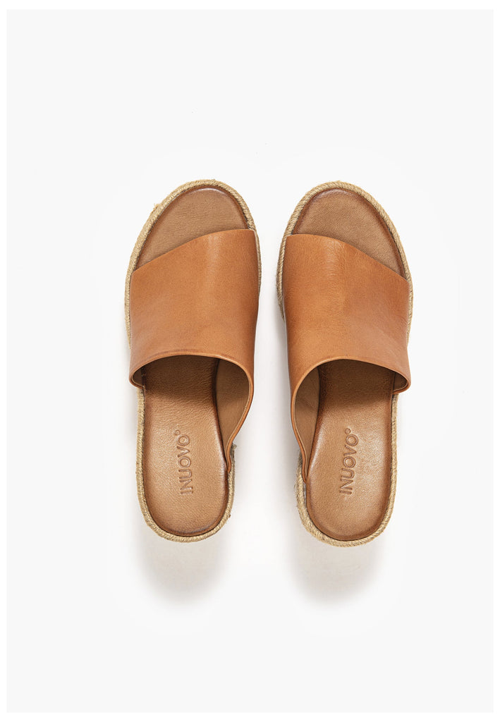 Inuovo Pantoletten Leder Mittelbraun