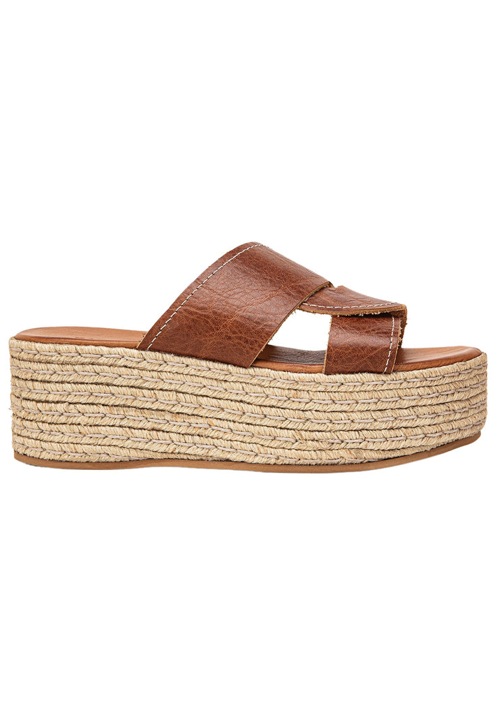 Inuovo Pantoletten Leder Mittelbraun