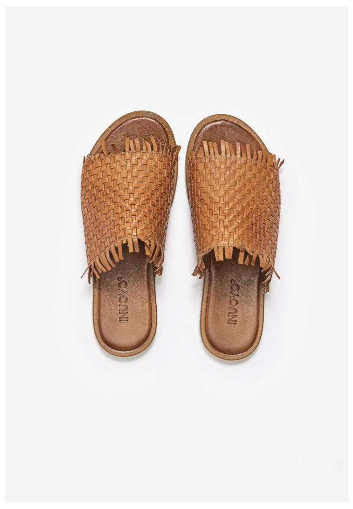 Inuovo Pantoletten Leder Mittelbraun