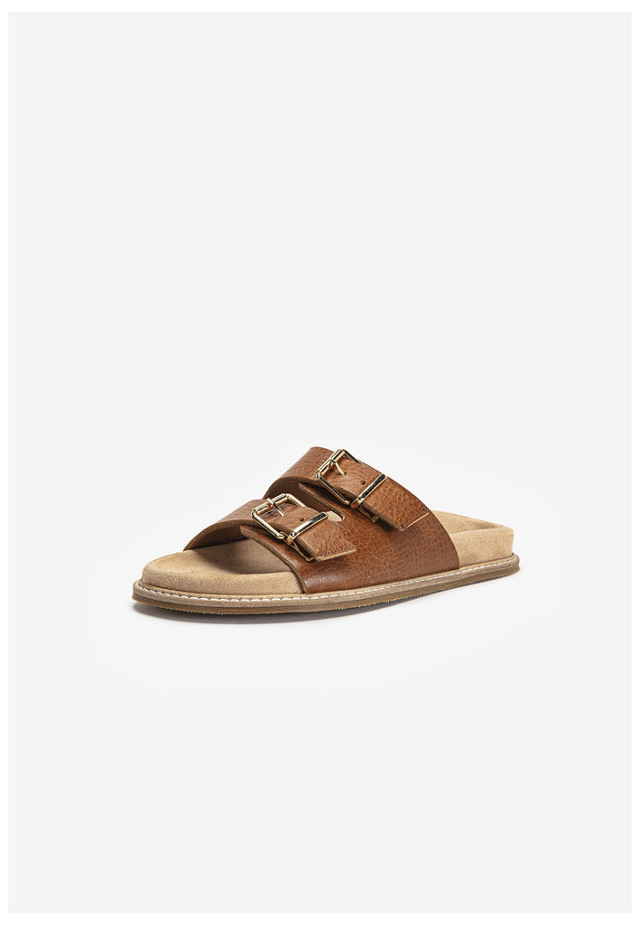 Inuovo Pantoletten Leder Mittelbraun