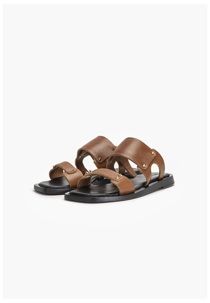 Inuovo Pantoletten Leder Mittelbraun