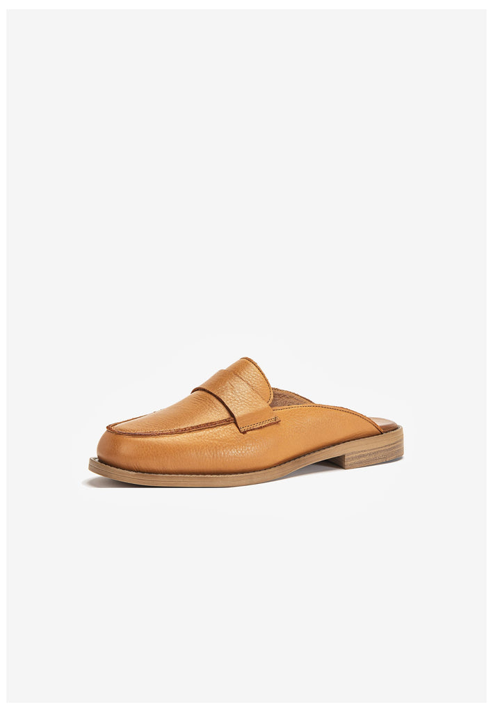 Inuovo Pantoletten Leder Mittelbraun