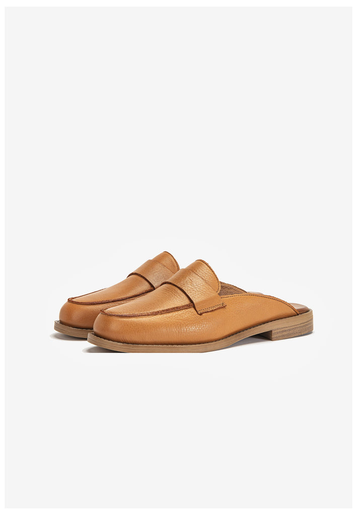 Inuovo Pantoletten Leder Mittelbraun