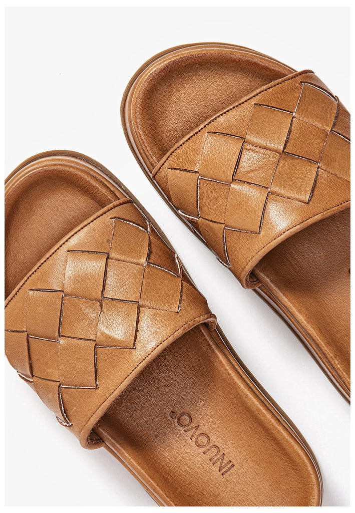 Inuovo Pantoletten Leder Mittelbraun