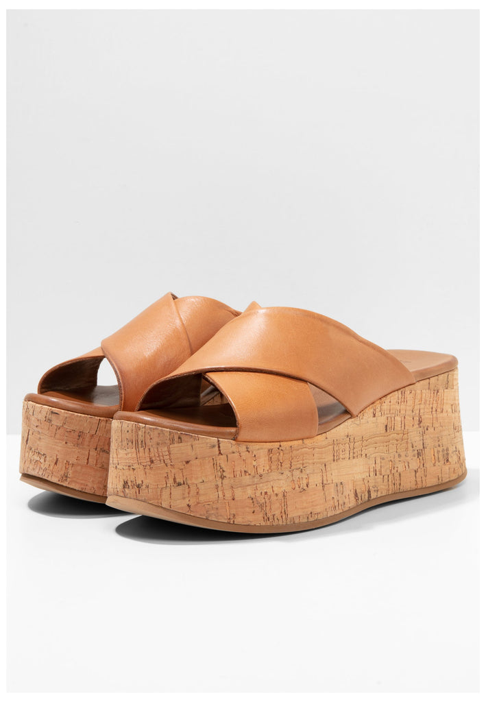 Inuovo Pantoletten Leder Mittelbraun