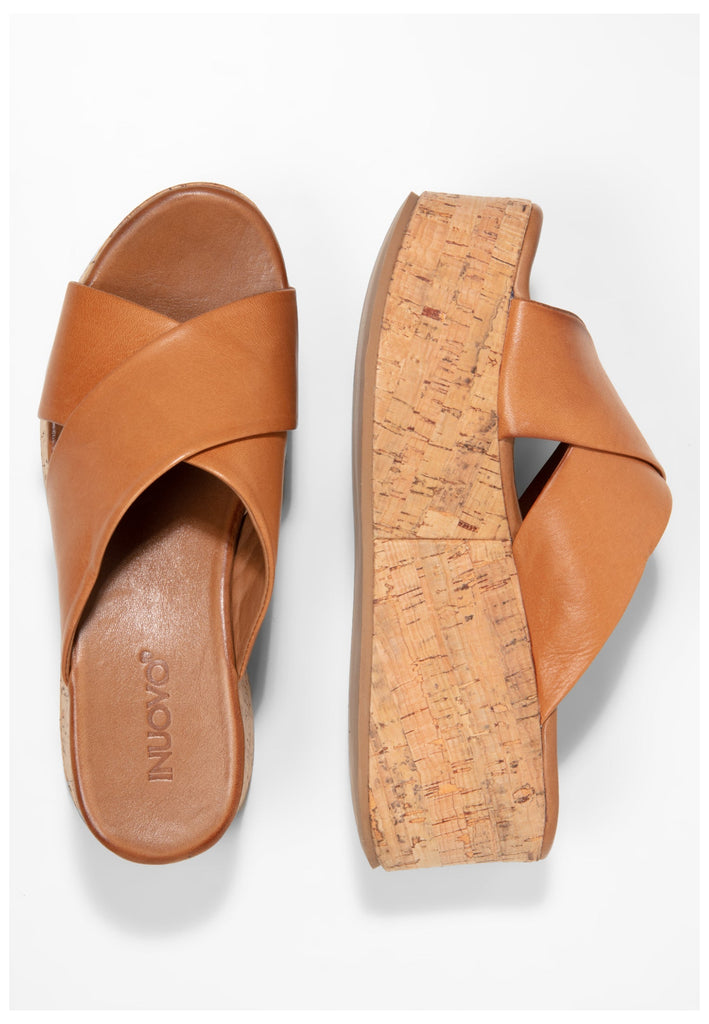 Inuovo Pantoletten Leder Mittelbraun