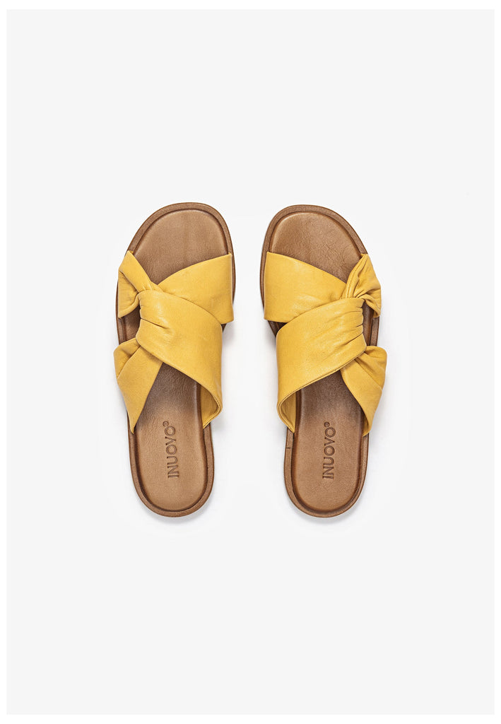 Inuovo Pantoletten Leder Mustard