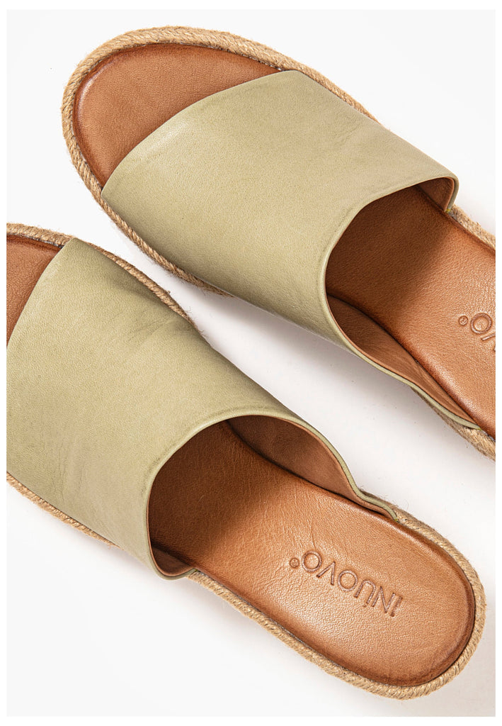 Inuovo Pantoletten Leder Olive