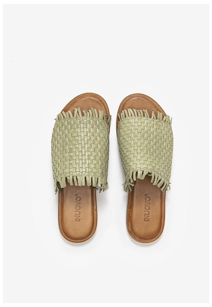 Inuovo Pantoletten Leder Olive