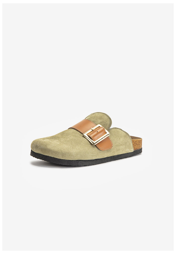 Inuovo Pantoletten Leder Olive