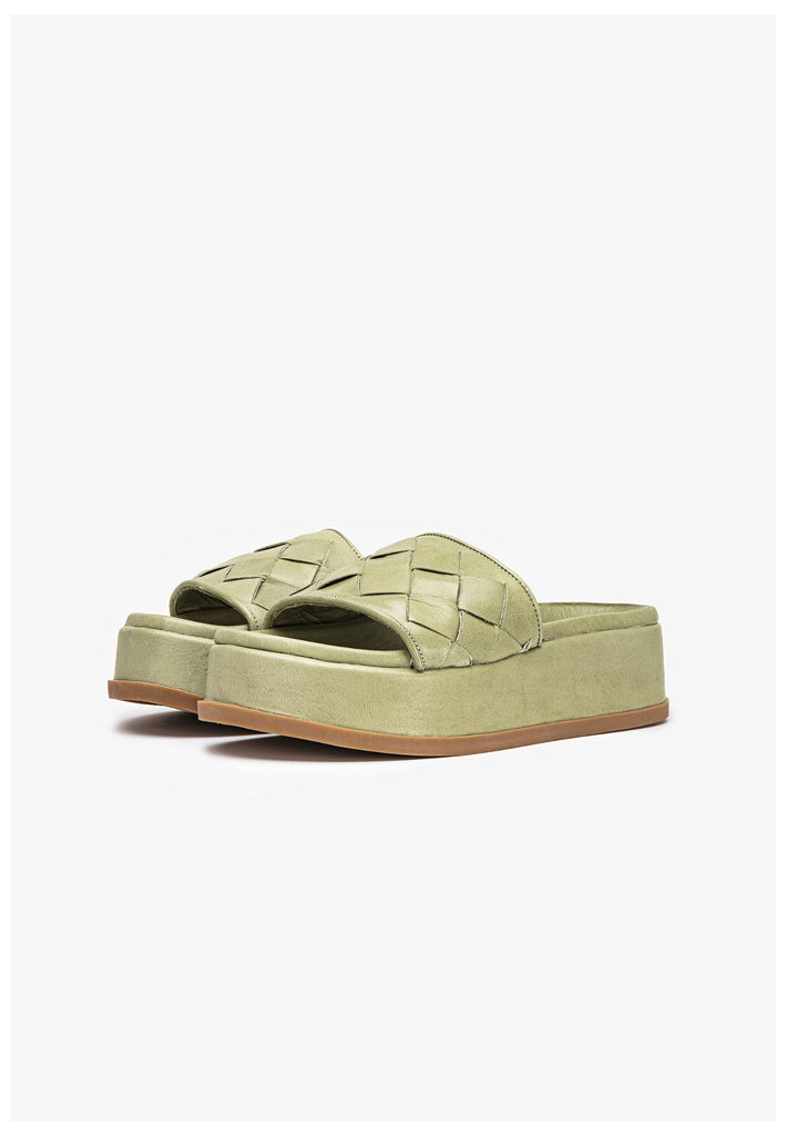 Inuovo Pantoletten Leder Olive