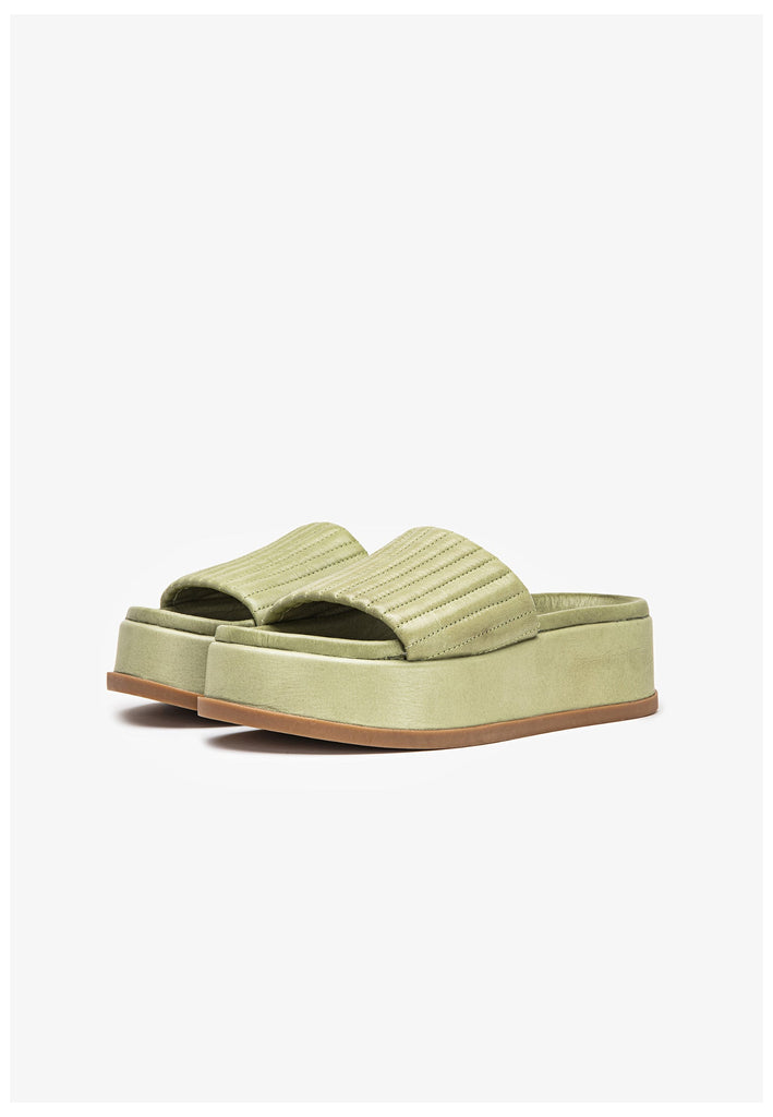 Inuovo Pantoletten Leder Olive