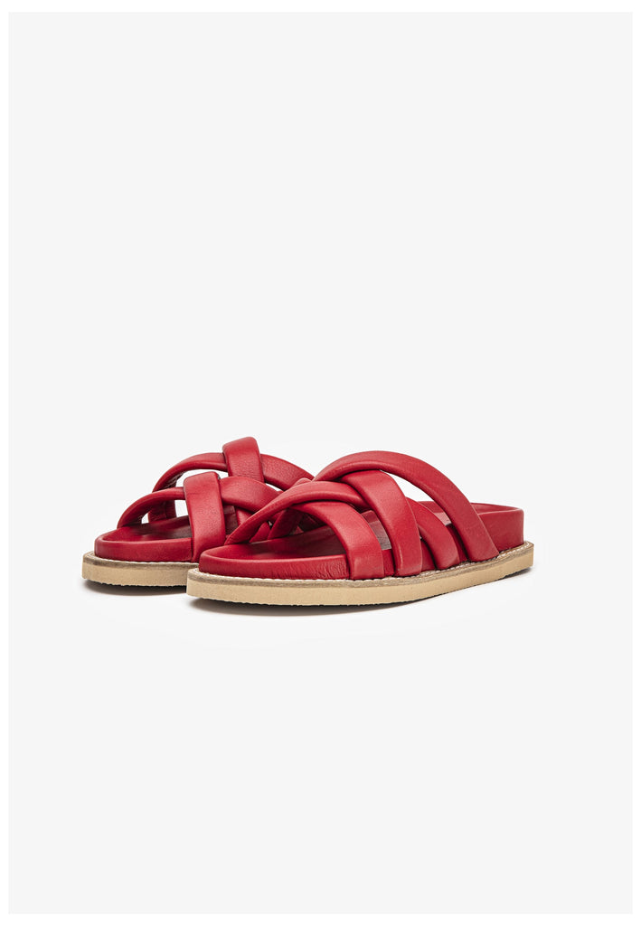 Inuovo Pantoletten Leder Rot