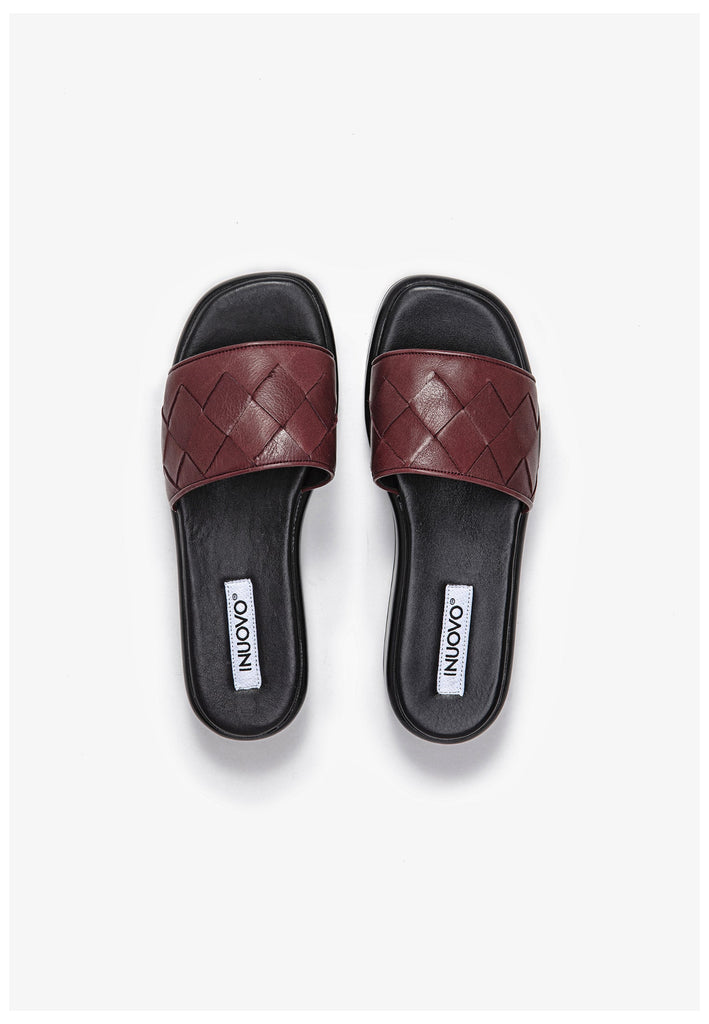 Inuovo Pantoletten Leder Rot